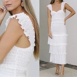 SAYLOR midi perrie white dress BOHO wedding